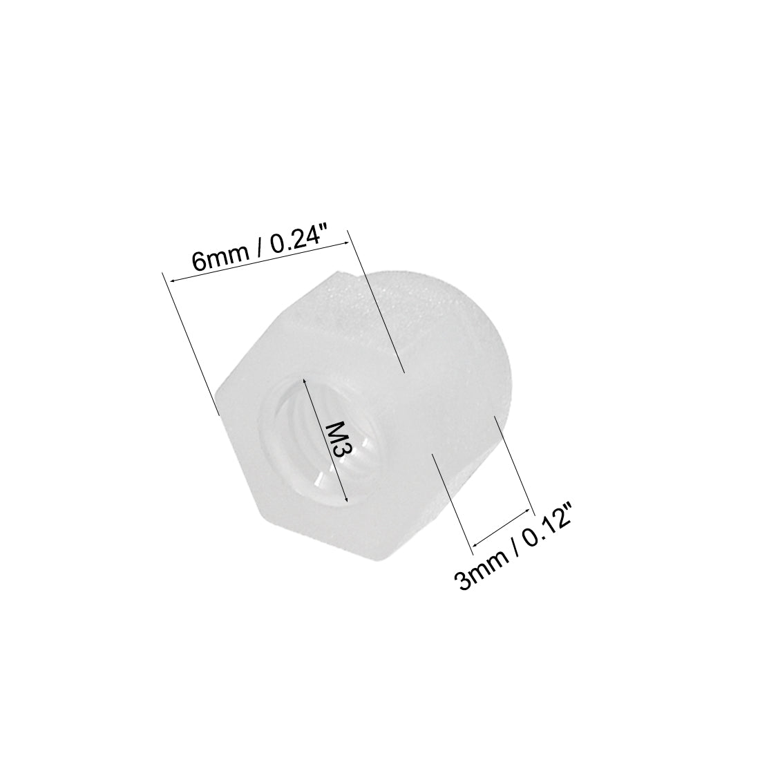 Harfington Cap Nut, Hex Acorn Dome Head Nuts for Screws Bolts Nylon - Thread Size: