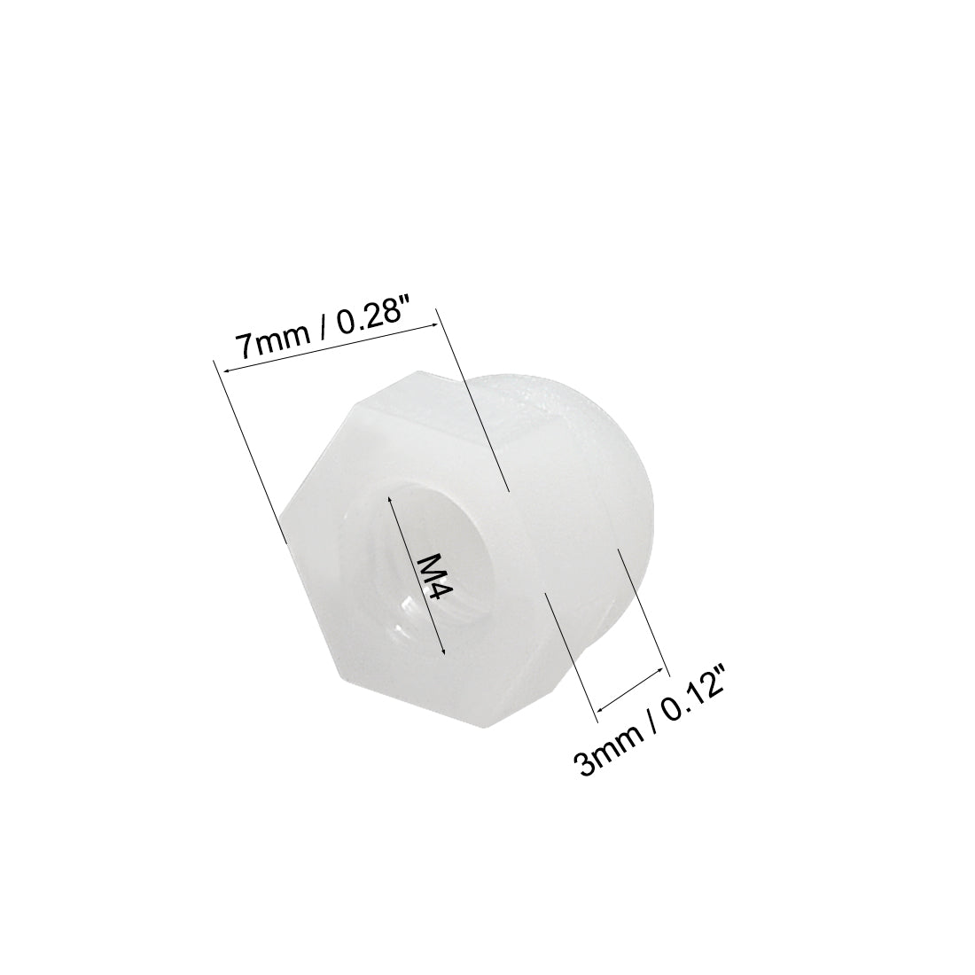 Harfington Cap Nut, Hex Acorn Dome Head Nuts for Screws Bolts Nylon - Thread Size: