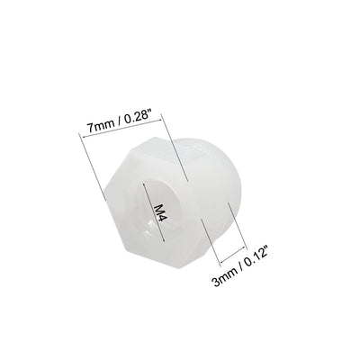 Harfington Cap Nut, Hex Acorn Dome Head Nuts for Screws Bolts Nylon - Thread Size: