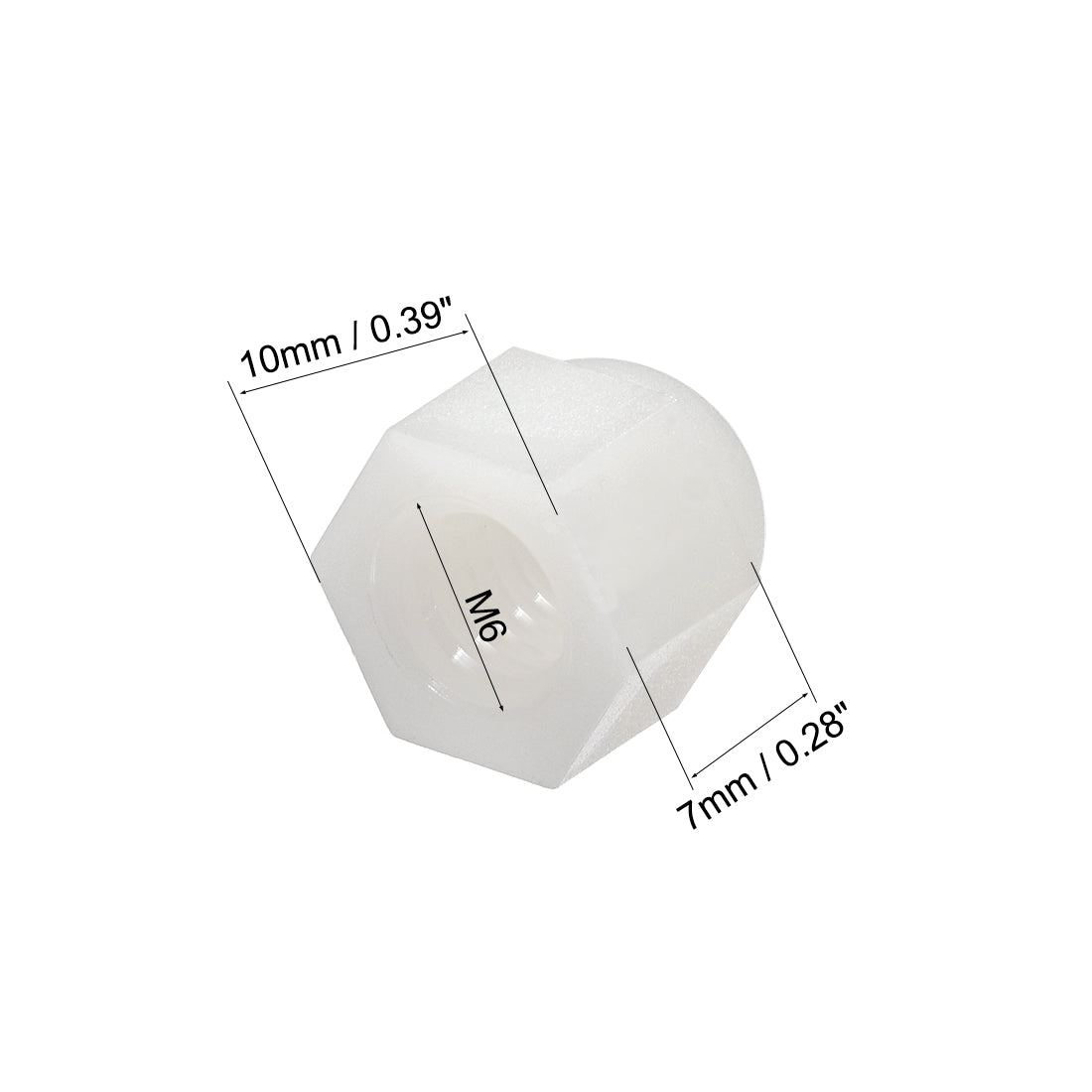 Harfington Cap Nut, Hex Acorn Dome Head Nuts for Screws Bolts Nylon White/Black 30 Pcs