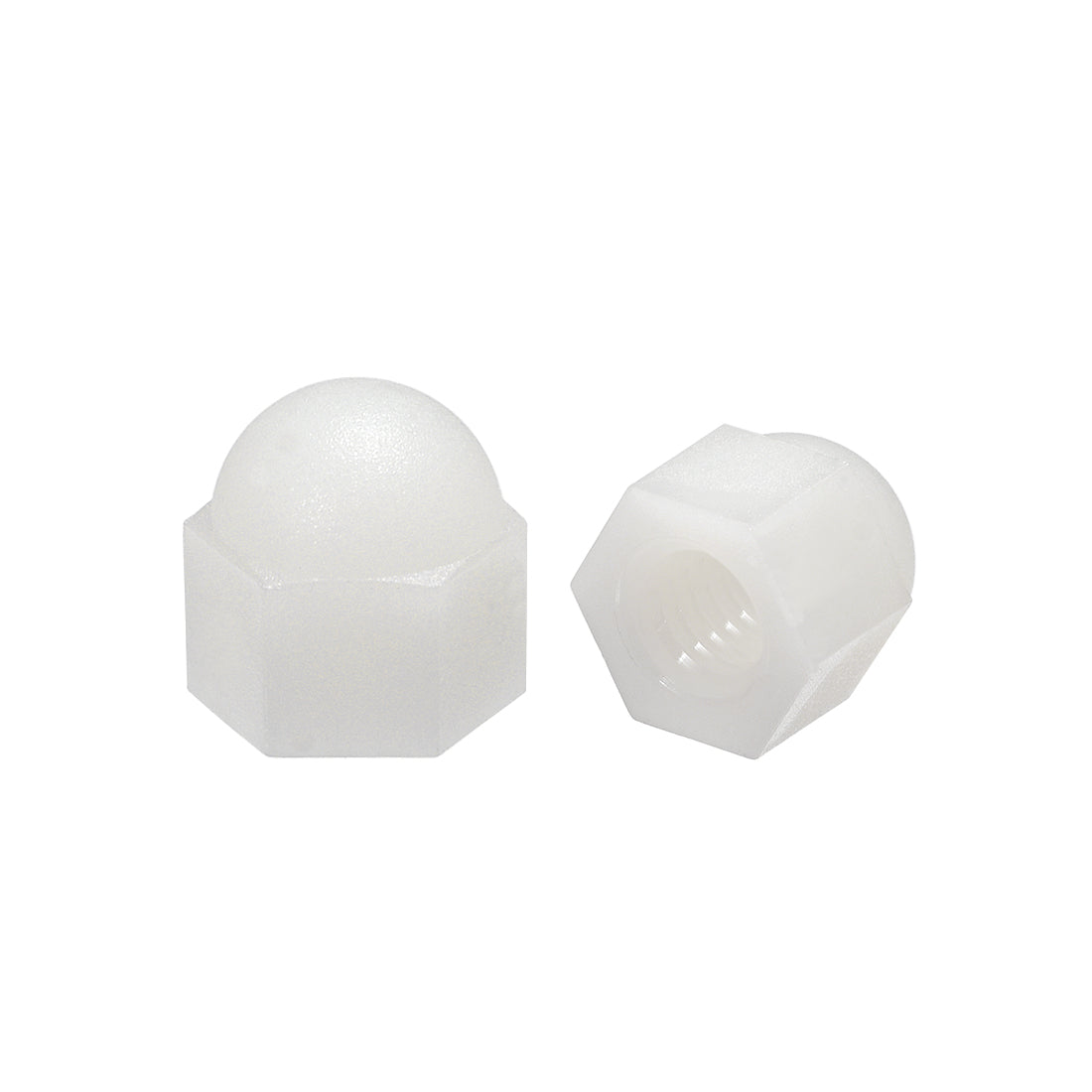 Harfington Cap Nut, Hex Acorn Dome Head Nuts for Screws Bolts Nylon White/Black 30 Pcs