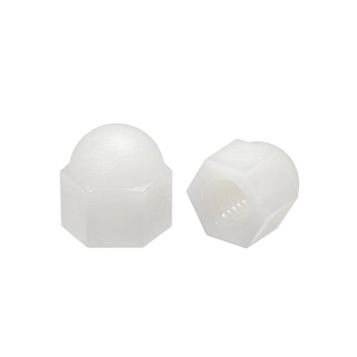 Harfington Cap Nut, Hex Acorn Dome Head Nuts for Screws Bolts Nylon White/Black 30 Pcs