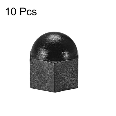 Harfington M6 Cap Nut, Hex Acorn Dome Head Nuts for Screws Bolts Nylon Black 10 Pcs