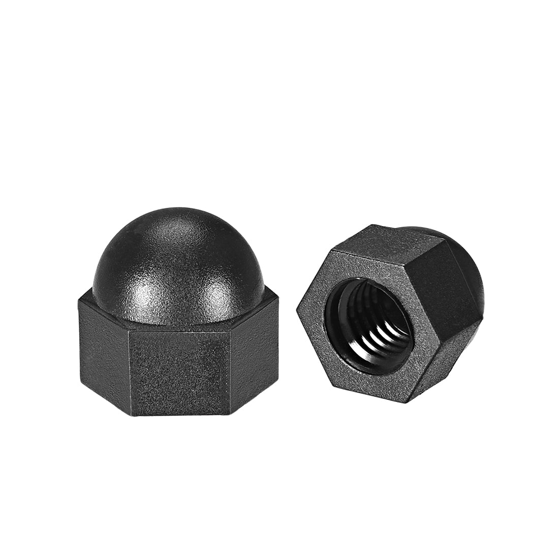 Harfington Cap Nut, Hex Acorn Dome Head Nuts for Screws Bolts Nylon White/Black 30 Pcs