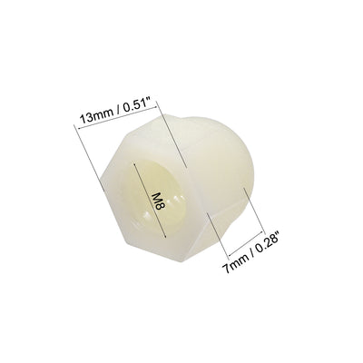 Harfington Cap Nut, Hex Acorn Dome Head Nuts for Screws Bolts Nylon - Thread Size: