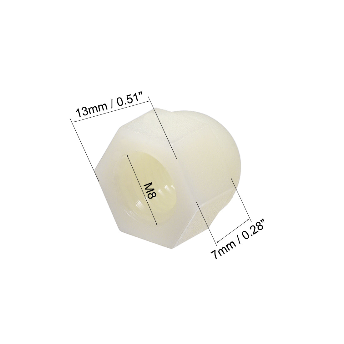 Harfington Cap Nut, Hex Acorn Dome Head Nuts for Screws Bolts Nylon White/Black 30 Pcs