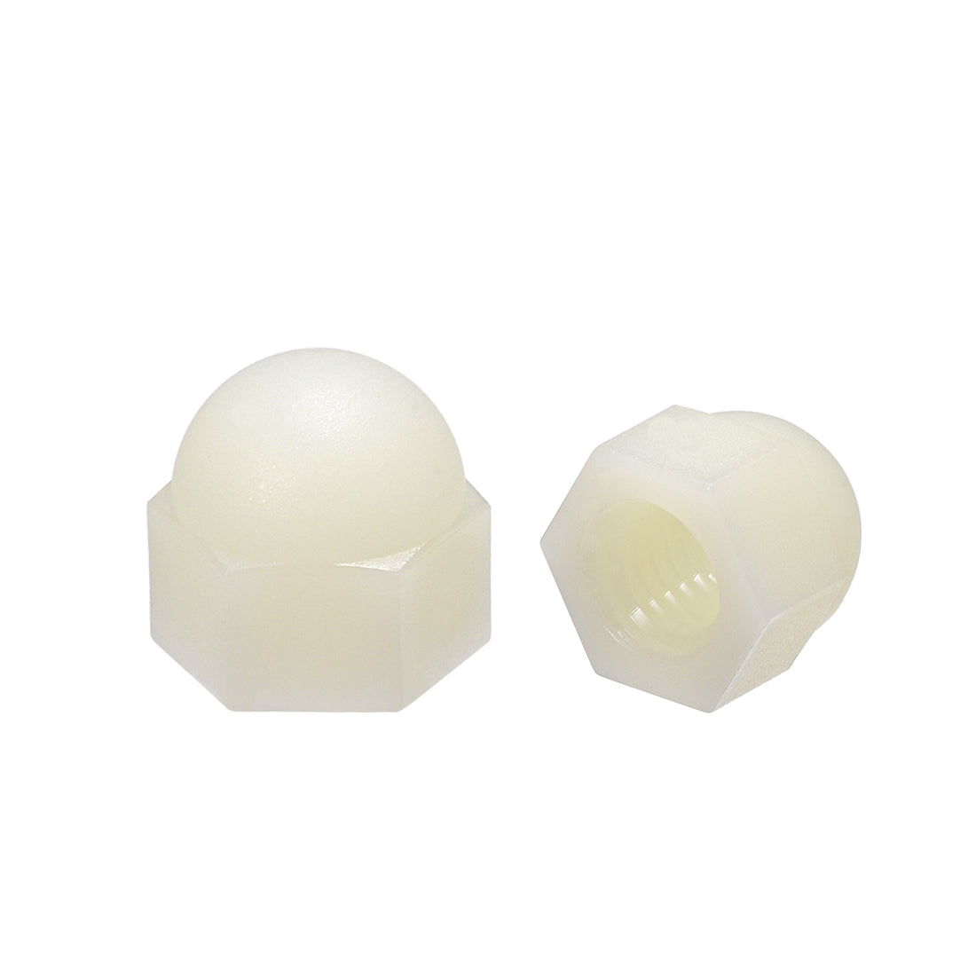 Harfington Cap Nut, Hex Acorn Dome Head Nuts for Screws Bolts Nylon White/Black 30 Pcs