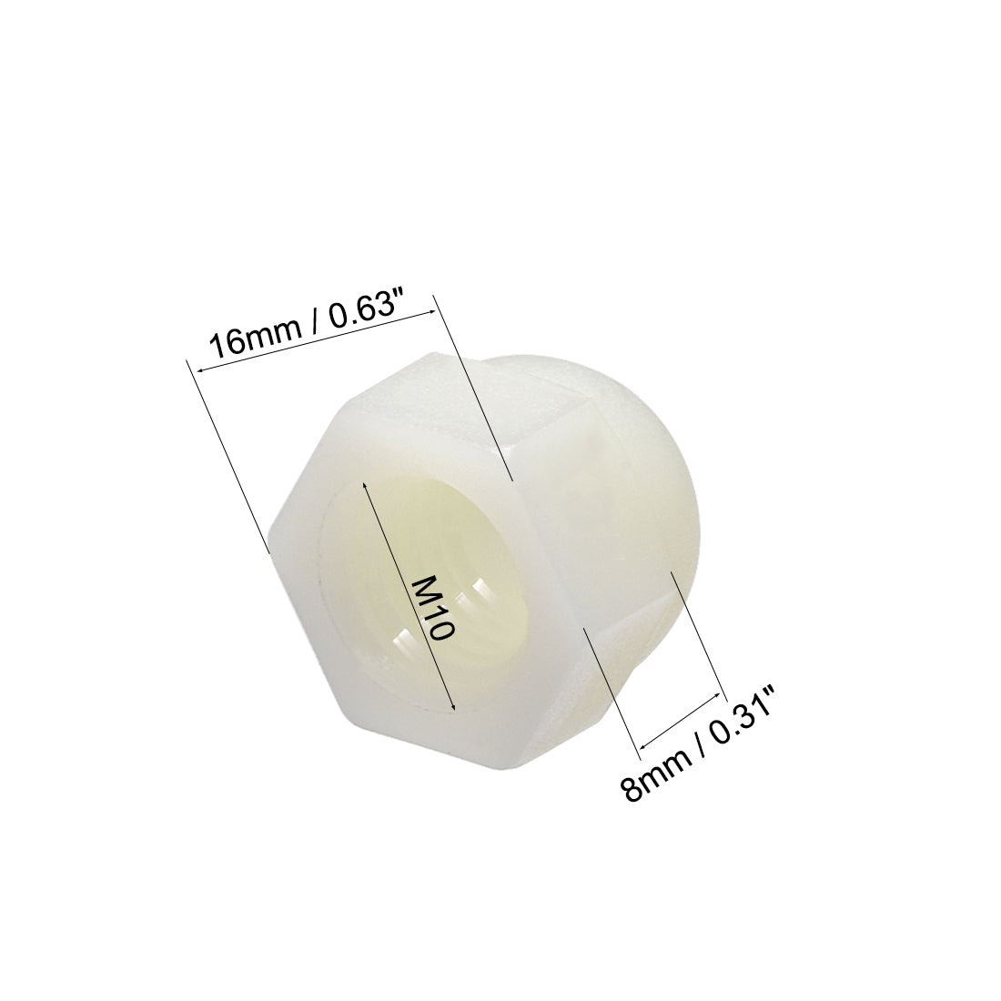 Harfington Cap Nut, Hex Acorn Dome Head Nuts for Screws Bolts Nylon