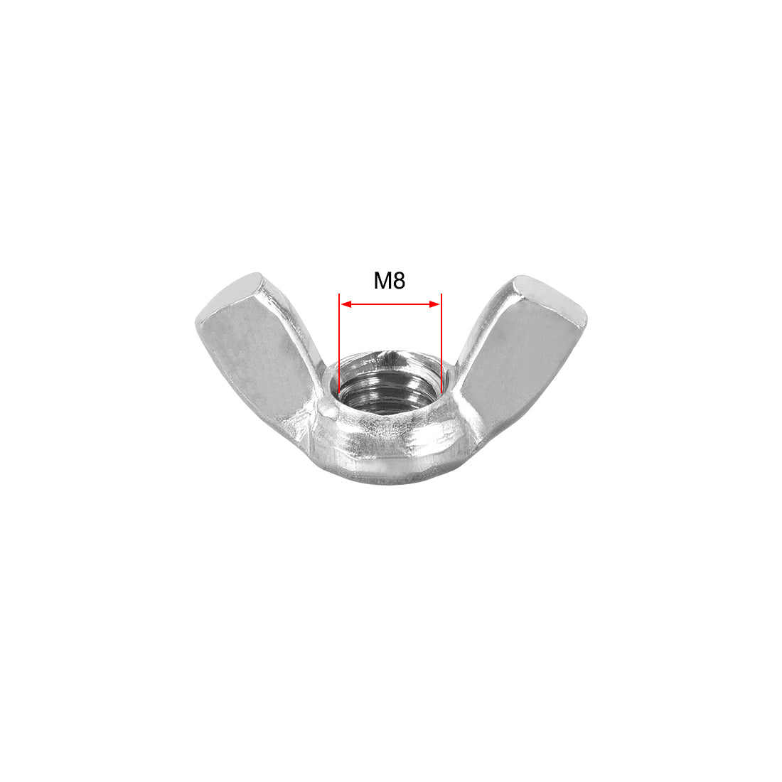 Harfington M8 Wing Nuts, Stainless Steel 304 Hand Twist Tighten Ear Butterfly Nut, 5 Pcs
