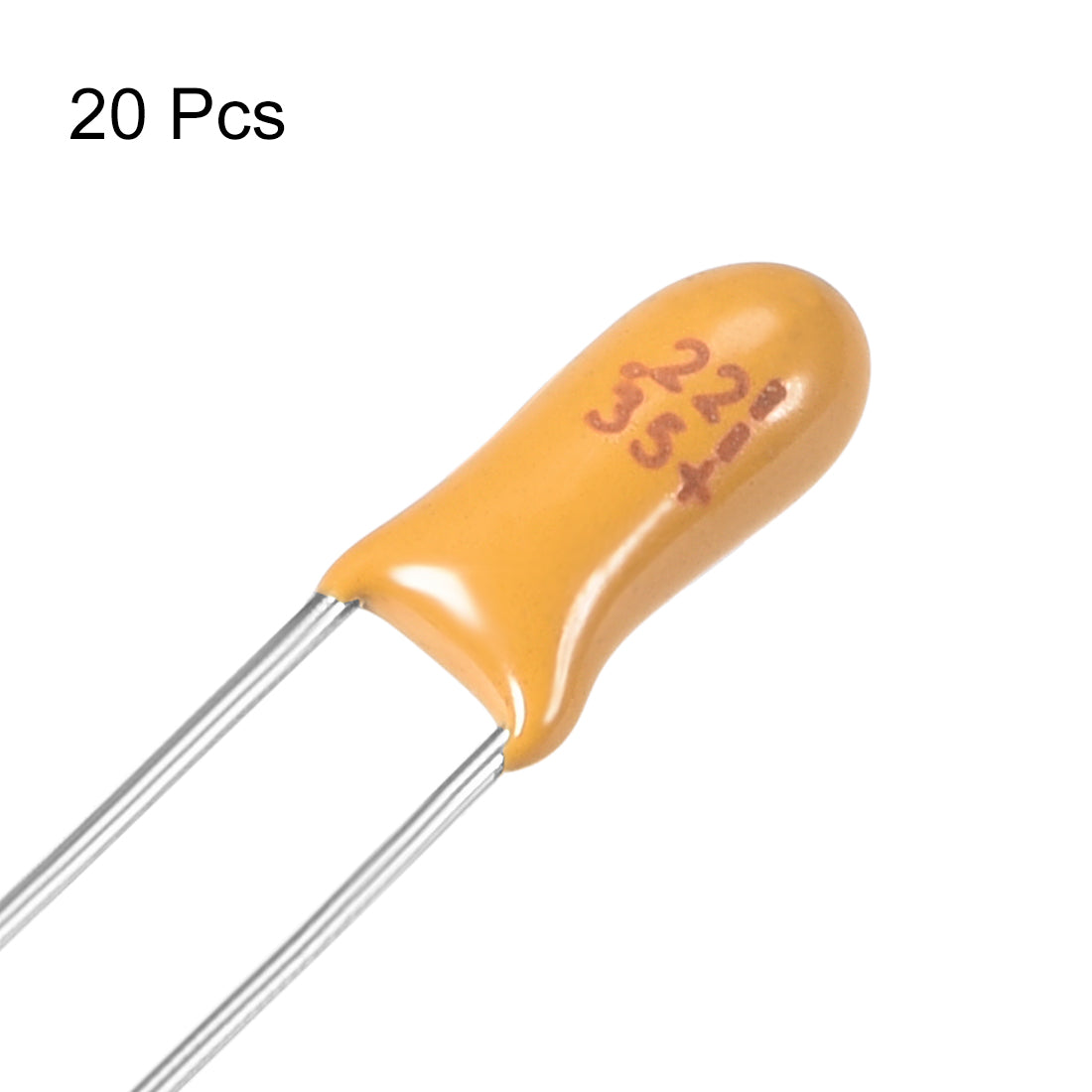 Harfington 0.22uF Tantalum Capacitor, 35V 2 Pin Yellow Radial Dipped Tantalum Bead Capacitors 20pcs