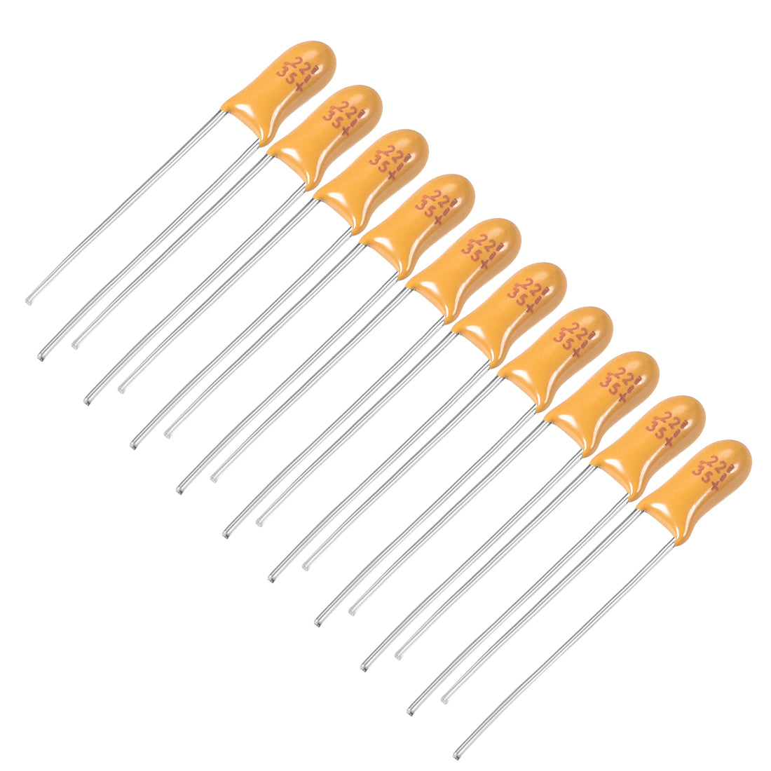 Harfington 0.22uF Tantalum Capacitor, 35V 2 Pin Yellow Radial Dipped Tantalum Bead Capacitors 20pcs