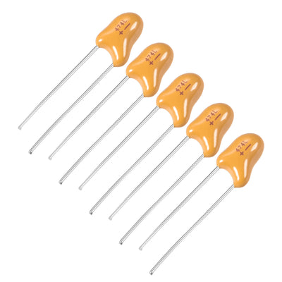 Harfington 0.47uF Tantalum Capacitor, 35V 2 Pin Yellow Radial Dipped Tantalum Bead Capacitors 5pcs