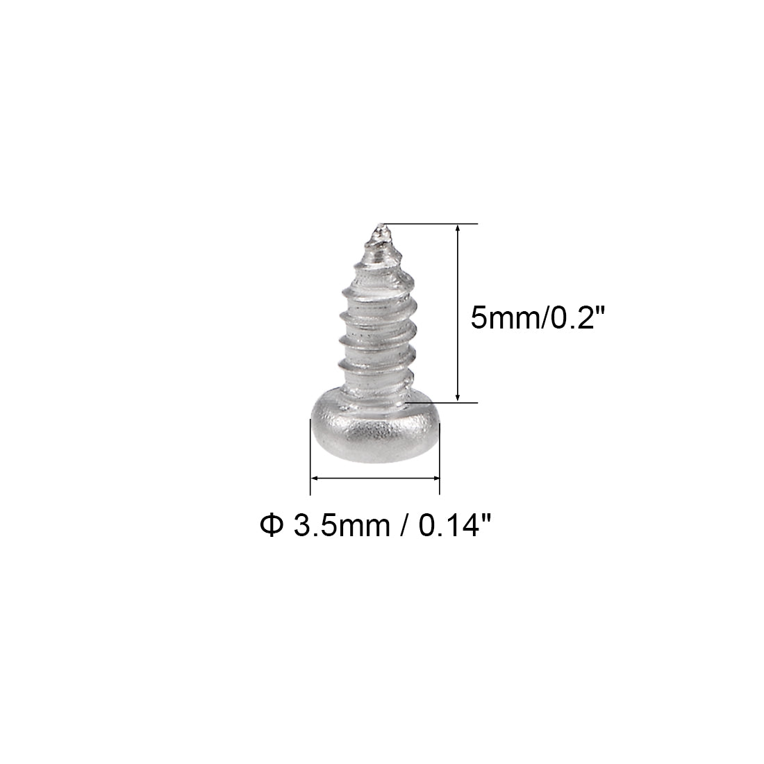 Harfington Self Tapping Screws Phillips Pan Head Screw 316 Stainless Steel Fasteners Bolts 50 Pcs