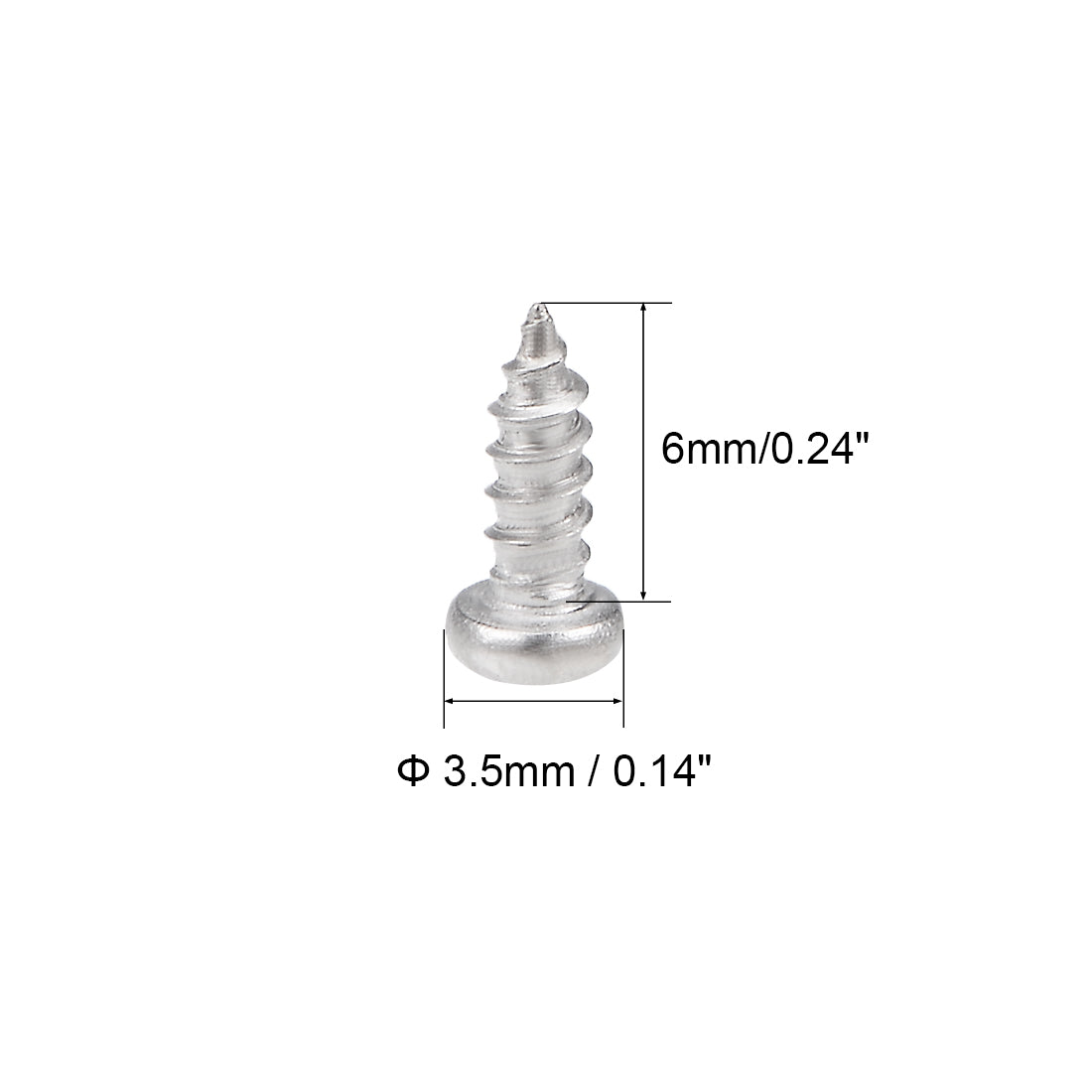 Harfington Self Tapping Screws Phillips Pan Head Screw 316 Stainless Steel Fasteners Bolts 50 Pcs