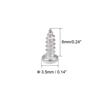 Harfington Self Tapping Screws Phillips Pan Head Screw 316 Stainless Steel Fasteners Bolts 50 Pcs