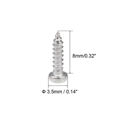 Harfington Self Tapping Screws Phillips Pan Head Screw 316 Stainless Steel Fasteners Bolts 50 Pcs