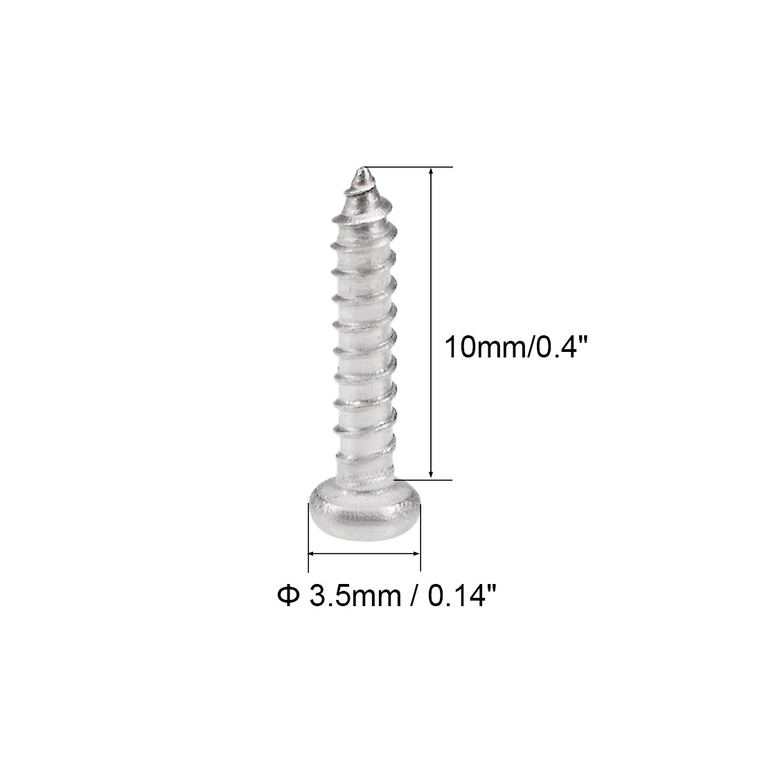 Harfington Self Tapping Screws Phillips Pan Head Screw 316 Stainless Steel Fasteners Bolts 50 Pcs