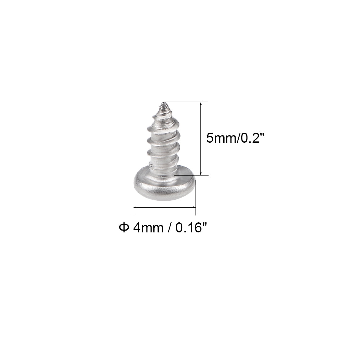 Harfington Self Tapping Screws Phillips Pan Head Screw 316 Stainless Steel Fasteners Bolts 50 Pcs