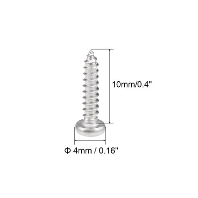 Harfington Self Tapping Screws Phillips Pan Head Screw 316 Stainless Steel Fasteners Bolts 50 Pcs