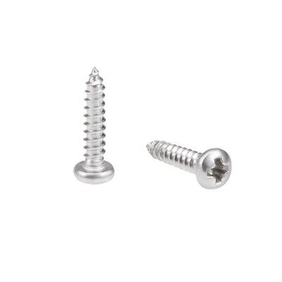 Harfington Self Tapping Screws Phillips Pan Head Screw 316 Stainless Steel Fasteners Bolts 50 Pcs