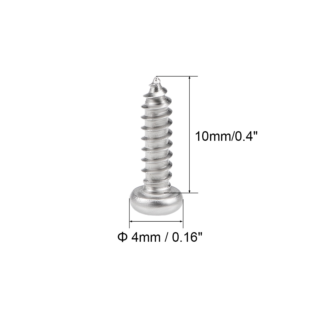 Harfington Self Tapping Screws Phillips Pan Head Screw 316 Stainless Steel Fasteners Bolts 50 Pcs