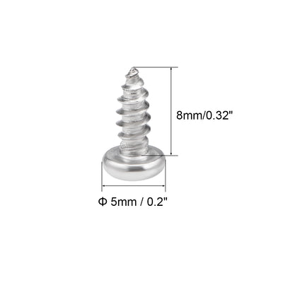 Harfington Self Tapping Screws Phillips Pan Head Screw 316 Stainless Steel Fasteners Bolts 50 Pcs