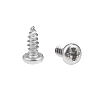 Harfington Self Tapping Screws Phillips Pan Head Screw 316 Stainless Steel Fasteners Bolts 50 Pcs
