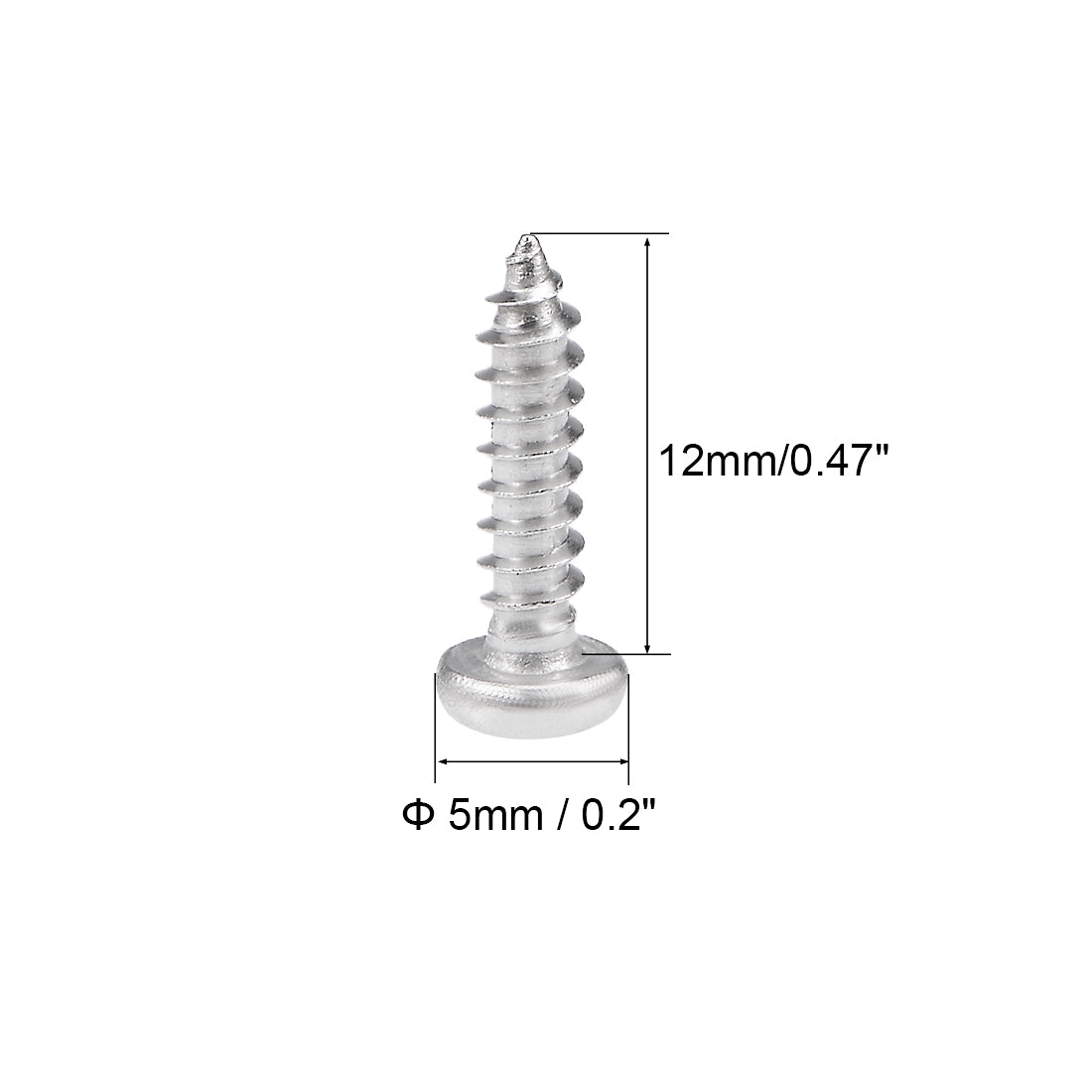 Harfington Self Tapping Screws Phillips Pan Head Screw 316 Stainless Steel Fasteners Bolts 50 Pcs