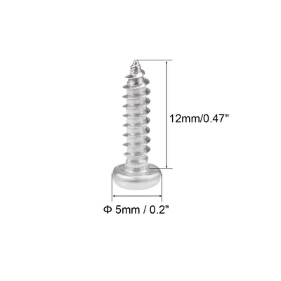 Harfington Self Tapping Screws Phillips Pan Head Screw 316 Stainless Steel Fasteners Bolts 50 Pcs