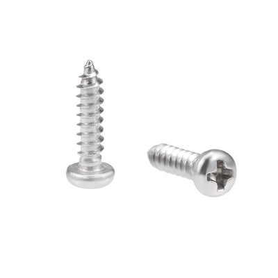 Harfington Self Tapping Screws Phillips Pan Head Screw 316 Stainless Steel Fasteners Bolts 50 Pcs