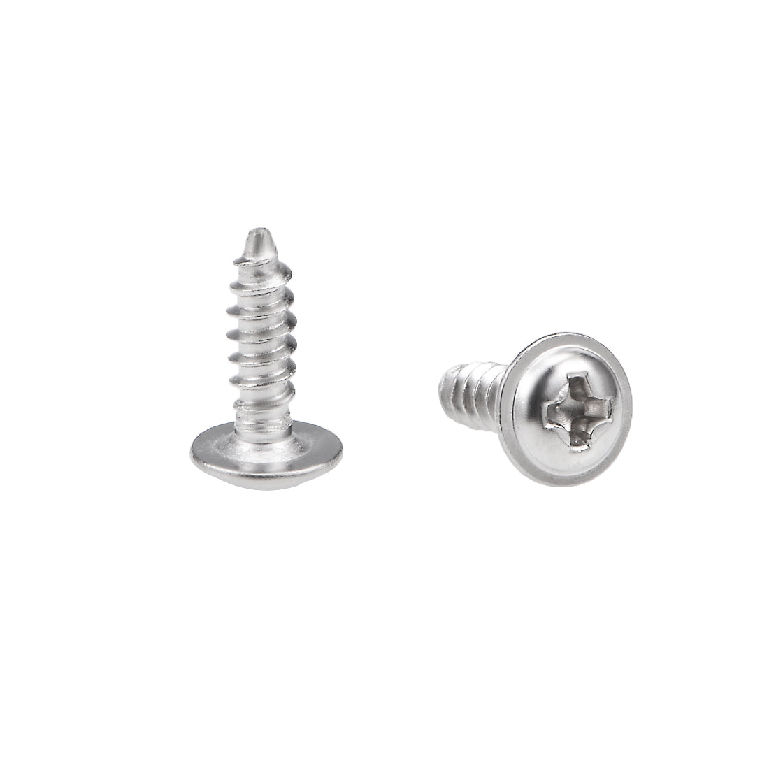 Harfington Self Tapping Screws Phillips Pan Head Screw 304 Stainless Steel Fasteners Bolt 50Pcs