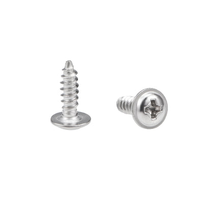Harfington Self Tapping Screws Phillips Pan Head Screw 304 Stainless Steel Fasteners Bolt 50Pcs