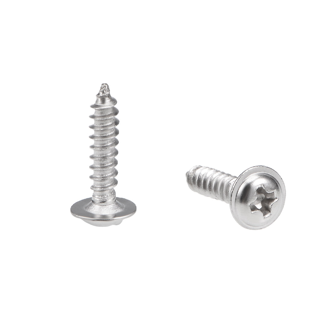 Harfington Self Tapping Screws Phillips Pan Head Screw 304 Stainless Steel Fasteners Bolt 50Pcs