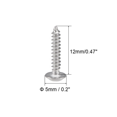 Harfington Self Tapping Screws Phillips Pan Head Screw 304 Stainless Steel Fasteners Bolt 50Pcs