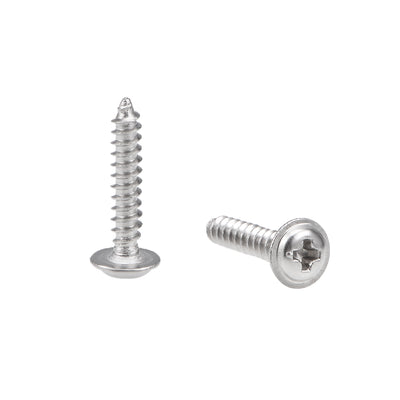 Harfington Self Tapping Screws Phillips Pan Head Screw 304 Stainless Steel Fasteners Bolt 50Pcs