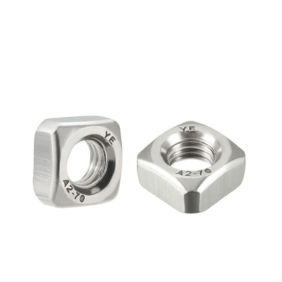 Harfington M10 Square Nuts, 304 Stainless Steel Metric Coarse Thread Assortment Kit, 6 Pcs