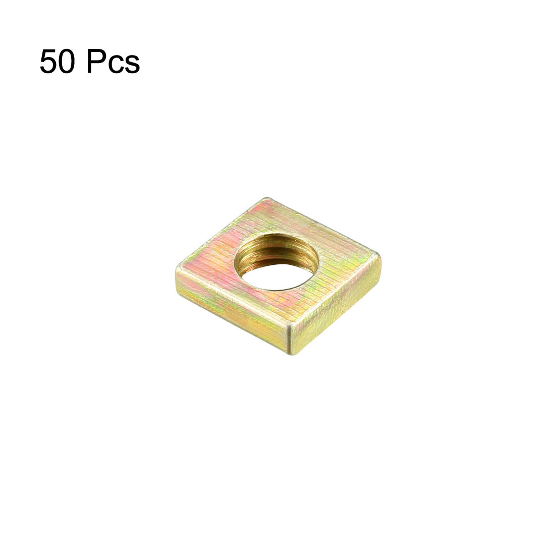 Harfington Square Nuts, Yellow Zinc Plated Metric Coarse Thread Assortment Kit, 50 Pcs