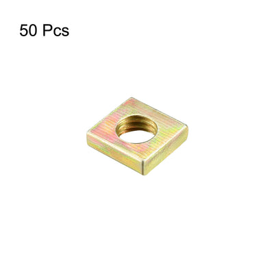 Harfington Square Nuts, Yellow Zinc Plated Metric Coarse Thread Assortment Kit, 50 Pcs
