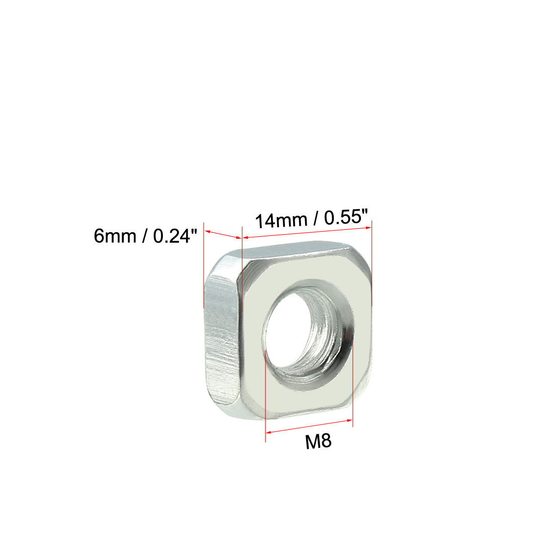 Harfington Carbon Steel Yellow Zinc Plated Square Nuts