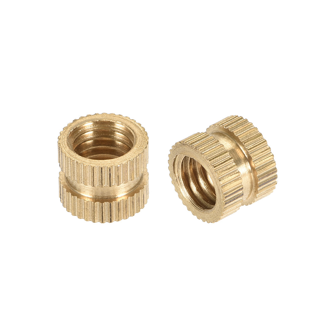 Harfington Knurled Insert Nuts, M8 x 8mm(L) x 10mm(OD) Female Thread Brass Embedment Assortment Kit, 5 Pcs