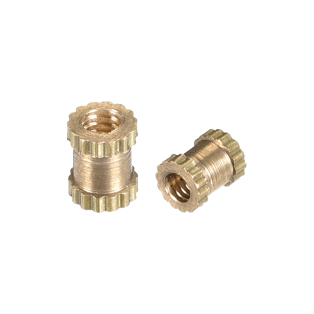 Harfington M2 x 4mm(L) x 3.5mm(OD) Brass Knurled Threaded Insert Embedment Nuts, 30 Pcs