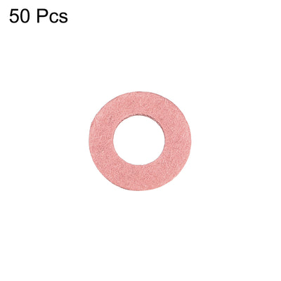 Harfington Insulating Washer, 50Pcs 8mm x 16mm x 0.5mm Red Vulcanized Fiber Washer, Insulation Gasket for Motherboard