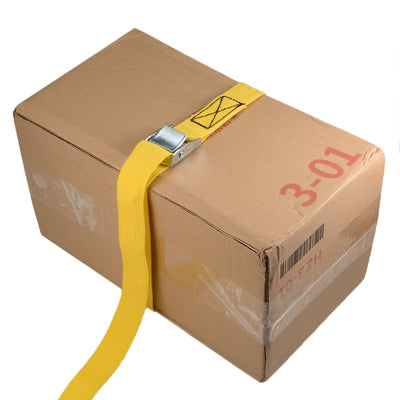 Harfington 0.8M x 25mm Lashing Strap Cargo Tie Down Straps w Cam Lock Buckle 250Kg Work Load, Yellow, 2Pcs