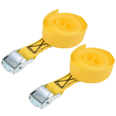 Harfington Cam Buckle Tie Down Lashing Strap  M for Moving Cargo, Pack of 2