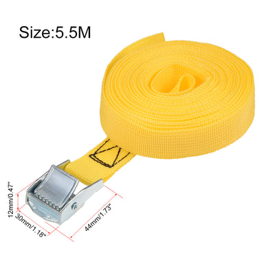 Harfington Cam Buckle Tie Down Lashing Strap  M for Moving Cargo, Pack of 2