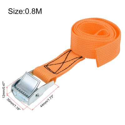 Harfington 0.8M x 25mm Lashing Strap Cargo Tie Down Straps w Cam Lock Buckle 250Kg Work Load, Orange, 4 Pcs