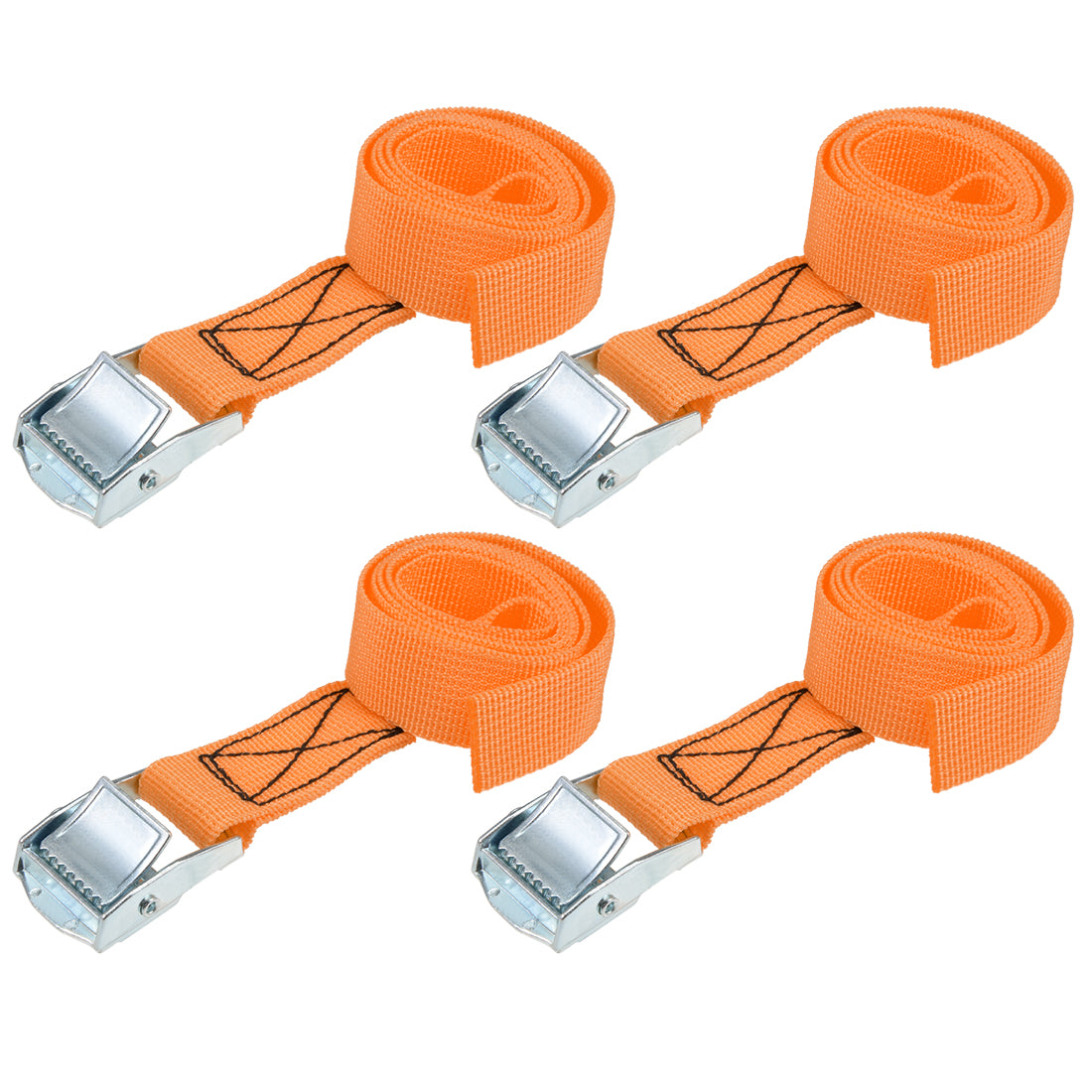 Harfington 0.8M x 25mm Lashing Strap Cargo Tie Down Straps w Cam Lock Buckle 250Kg Work Load, Orange, 4 Pcs