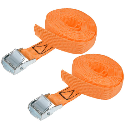 Harfington Cam Buckle Tie Down Lashing Strap Mx mm  Kg Load Cap for Moving Cargo, Pack of 2