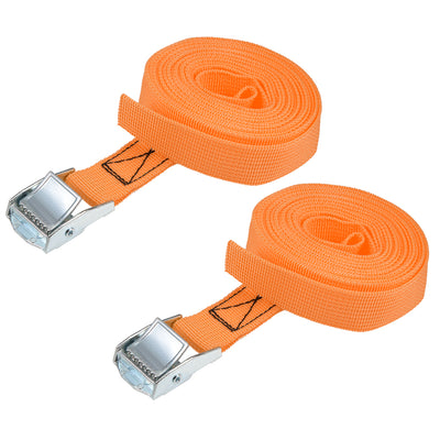 Harfington Cam Buckle Tie Down Lashing Strap  M for Moving Cargo, Pack of 2