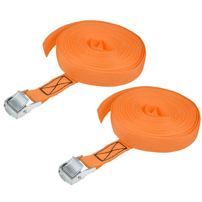 Harfington Cam Buckle Tie Down Lashing Strap  M for Moving Cargo, Pack of 2
